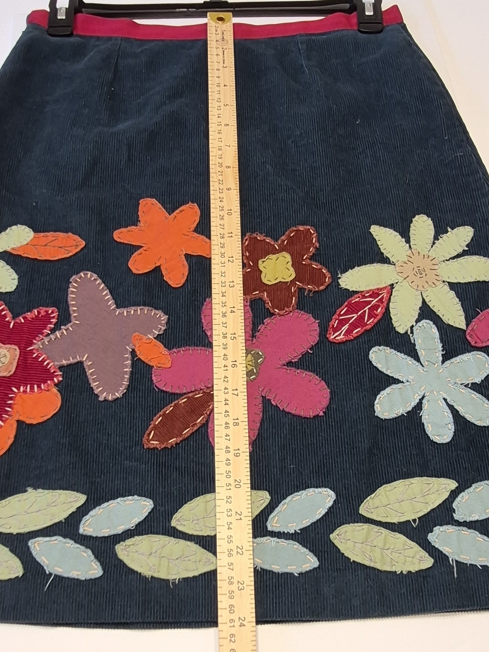BODEN Embroidered Floral Green Corduroy Skirt - with Multicolor Flowers - Picture 9 of 9